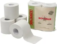 Bio-Tissue Double-Ply Recycled Toilet Paper - Package of 4